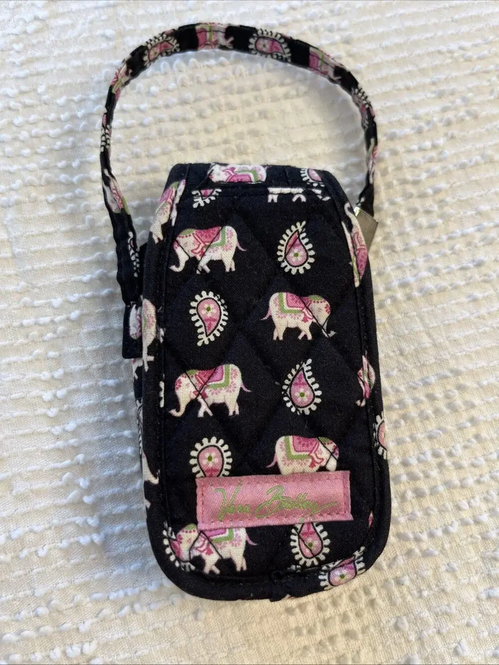 Vtg VERA BRADLEY Phone Cover Spray Hand Sanitizer Accessory Case Elephant Clip